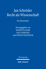 Cover of 'Jan Schröder: Recht als Wissenschaft'