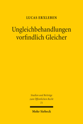 Cover von 'Ungleichbehandlungen vorfindlich Gleicher'