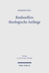 Cover von 'Bonhoeffers theologische Anfänge'
