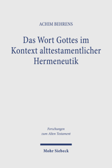 Cover of 'Das Wort Gottes im Kontext alttestamentlicher Hermeneutik'