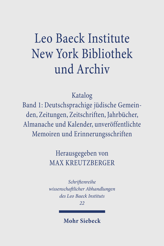 Cover of 'Leo Baeck Institute New York Bibliothek und Archiv. Katalog'