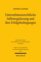 Cover of 'Unternehmensrechtliche Selbstregulierung und ihre Erfolgsbedingungen'