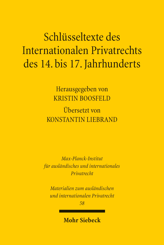 Cover of 'Schlüsseltexte des Internationalen Privatrechts des 14. bis 17. Jahrhunderts'