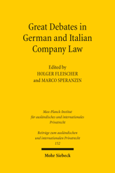 Cover of 'Great Debates in German and Italian Company Law'