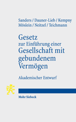 Cover von 'Gesetz zur Einführung einer Gesellschaft mit gebundenem Vermögen'