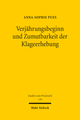Cover of 'Verjährungsbeginn und Zumutbarkeit der Klageerhebung'
