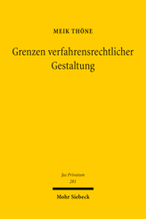 Cover of 'Grenzen verfahrensrechtlicher Gestaltung'