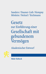 Cover von 'Gesetz zur Einführung einer Gesellschaft mit gebundenem Vermögen'