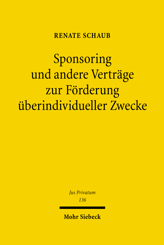 Cover von 'Sponsoring und andere Verträge zur Förderung überindividueller Zwecke'