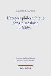 Cover of 'L' exégèse philosophique dans le judaisme médiéval'