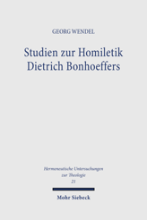 Cover of 'Studien zur Homiletik Dietrich Bonhoeffers'