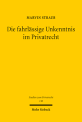 Cover of 'Die fahrlässige Unkenntnis im Privatrecht'