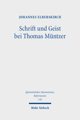 Cover of 'Schrift und Geist bei Thomas Müntzer'