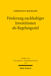 Cover of 'Förderung nachhaltiger Investitionen als Regelungsziel'