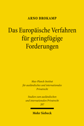 Cover of 'Das Europäische Verfahren für geringfügige Forderungen'