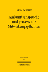 Cover of 'Auskunftsansprüche und prozessuale Mitwirkungspflichten'
